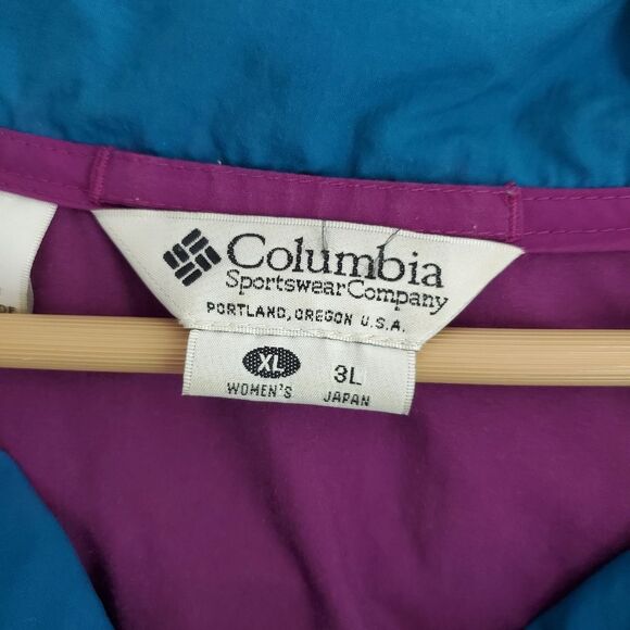 Vintage Columbia sportswear company purple and teal windbreaker jacket size XL - Picture 4 of 5